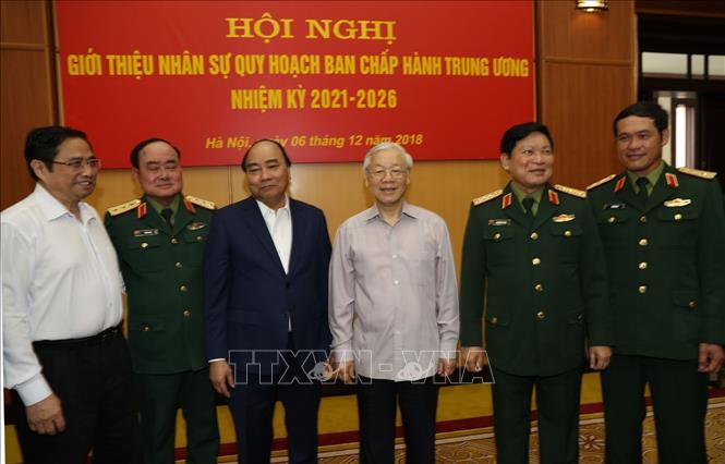 Trong ảnh: Tổng Bí thư, Chủ tịch nước Nguyễn Phú Trọng, Bí thư Quân ủy Trung ương và các đại biểu dự Hội nghị. Ảnh: Trí Dũng – TTXVN