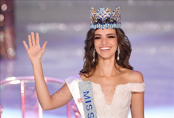 Trong ảnh: Người đẹp Mexico Vanessa Ponce de Leon giây phút đăng quang Hoa hậu Thế giới 2018 tại Tam Á, Trung Quốc tối 8/12/2018. Ảnh: AFP/ TTXVN