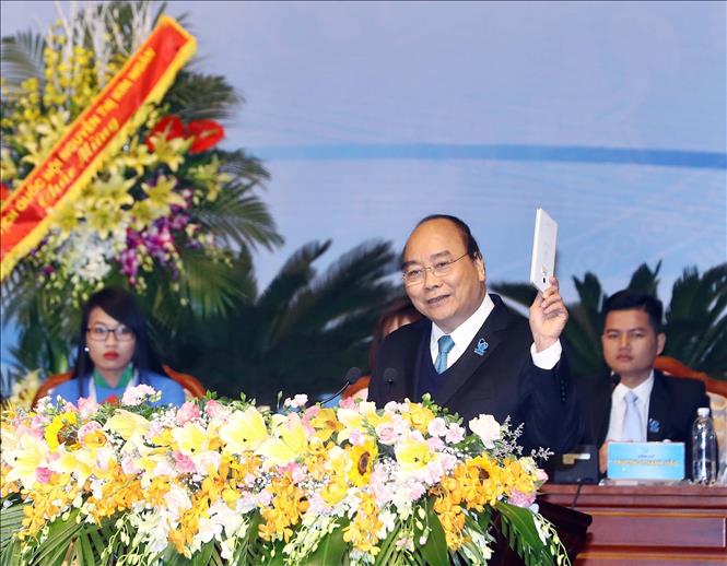 Trong ảnh: Thủ tướng Nguyễn Xuân Phúc phát biểu chỉ đạo tại Đại hội. Ảnh: Thống Nhất –TTXVN