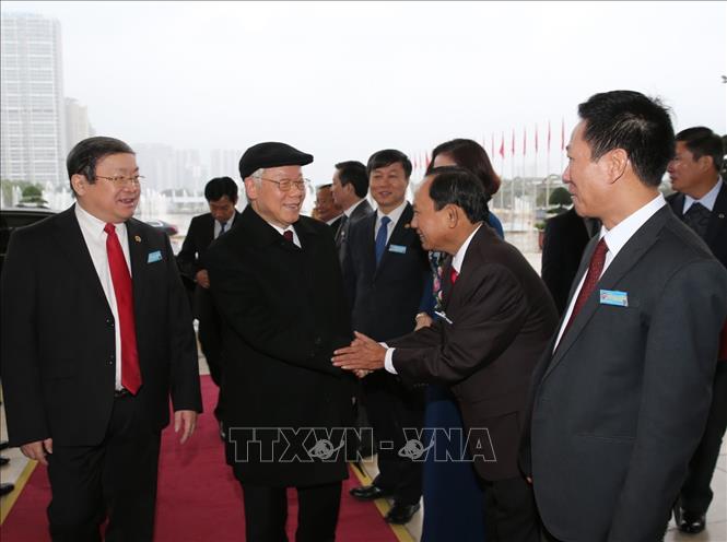 Trong ảnh: Tổng Bí thư, Chủ tịch nước Nguyễn Phú Trọng đến dự Đại hội. Ảnh: Trí Dũng – TTXVN
