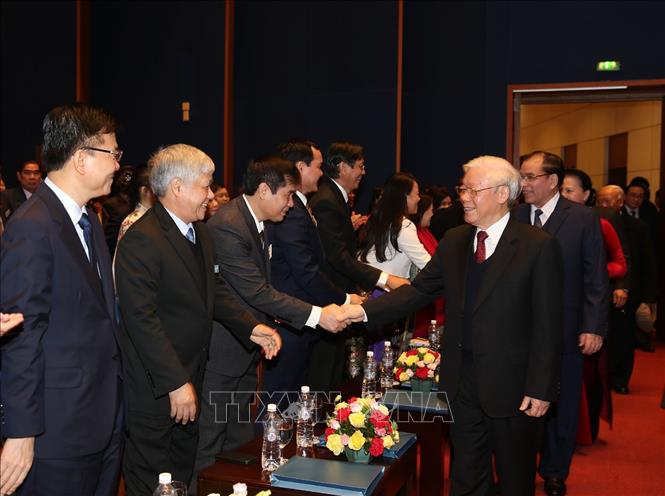Trong ảnh: Tổng Bí thư, Chủ tịch nước Nguyễn Phú Trọng đến dự Đại hội. Ảnh: Trí Dũng – TTXVN 