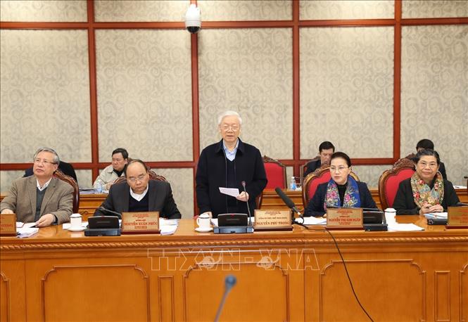 Trong ảnh: Tổng Bí thư, Chủ tịch nước Nguyễn Phú Trọng phát biểu kết luận buổi làm việc. Ảnh : Trí Dũng – TTXVN