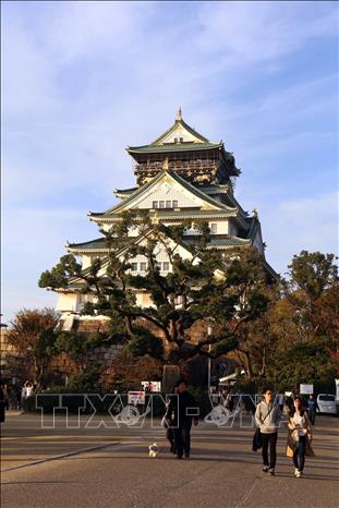  Trong ảnh: Lâu đài Osaka được xếp vào Tam đại danh thành của Nhật Bản cùng với lâu đài Nagoya và lâu đài Kumamoto. Ảnh: Huy  Hùng - TTXVN