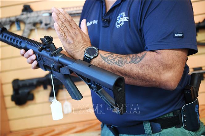 Trong ảnh (tư liệu): Súng trường AR-15 được lắp thiết bị 
