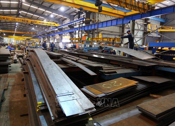 Photo: A corner of the Canadian-invested Pre-Engineered Steel Buildings Vietnam Co. Ltd. in the southern province of Ba Ria-Vung Tau. VNA Photo: Danh Lam