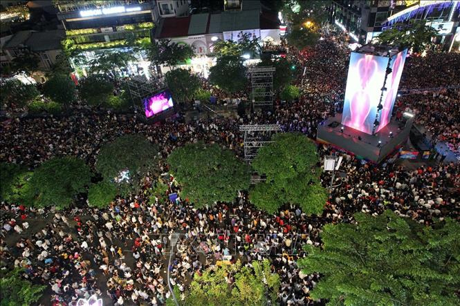 Photo: People at “Lights 2019”, the New Year Countdown party in Ho Chi Minh City. VNA Photo
