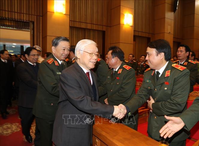 Trong ảnh: Tổng Bí thư, Chủ tịch nước Nguyễn Phú Trọng với các đại biểu dự hội nghị. Ảnh: Trí Dũng – TTXVN