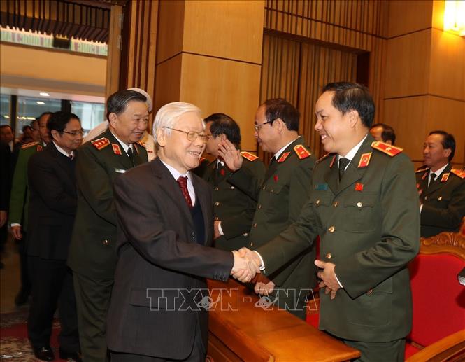 Trong ảnh: Tổng Bí thư, Chủ tịch nước Nguyễn Phú Trọng với các đại biểu dự hội nghị. Ảnh: Trí Dũng – TTXVN