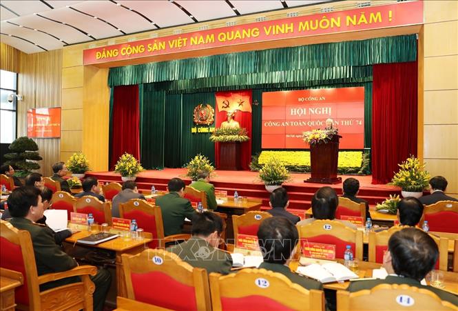 Trong ảnh: Tổng Bí thư, Chủ tịch nước Nguyễn Phú Trọng phát biểu tại Hội nghị Công an toàn quốc lần thứ 74. Ảnh: Trí Dũng – TTXVN