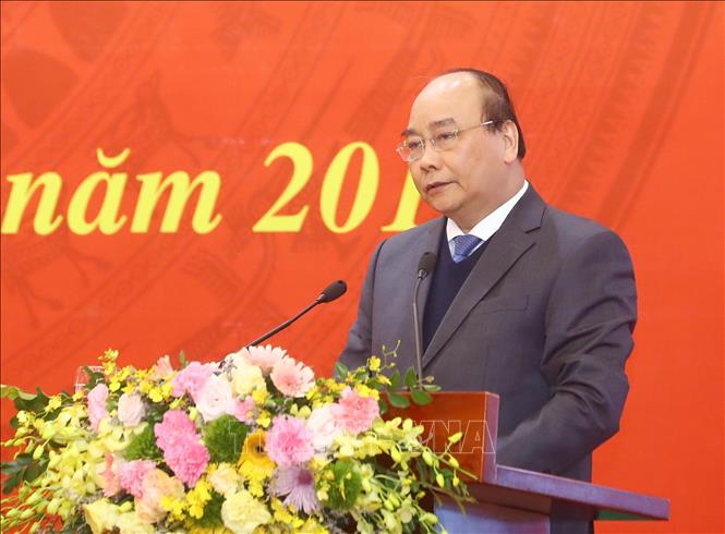 Trong ảnh: Thủ tướng Nguyễn Xuân Phúc phát biểu. Ảnh: Thống Nhất - TTXVN 

