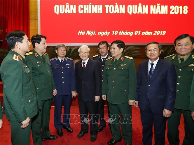 Trong ảnh : Tổng Bí thư, Chủ tịch nước Nguyễn Phú Trọng với các đại biểu. Ảnh: Trí Dũng – TTXVN
