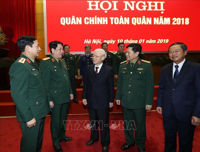 Trong ảnh : Tổng Bí thư, Chủ tịch nước Nguyễn Phú Trọng với các đại biểu. Ảnh: Trí Dũng – TTXVN