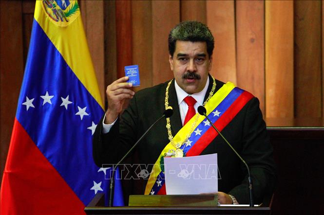 Trong ảnh: Tổng thống Venezuela Nicolas Maduro trong lễ tuyên thệ nhậm chức tại Tòa án Công lý Tối cao ở Caracas ngày 10/1/2019. Ảnh: THX/TTXVN