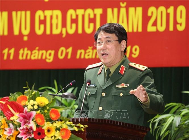 Trong ảnh: Chủ nhiệm Tổng cục Chính trị QĐND Việt Nam Lương Cường phát biểu tại hội nghị. Ảnh: Dương Giang – TTXVN