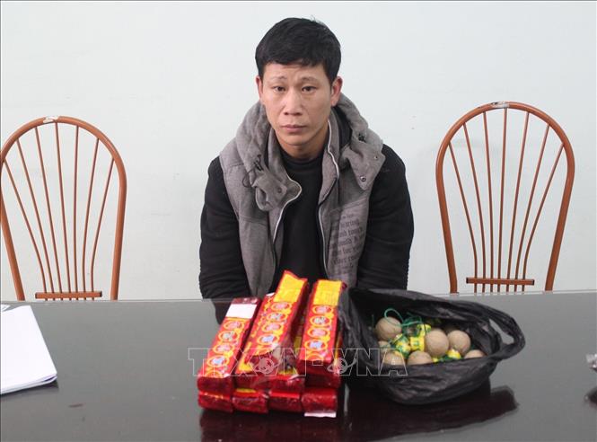 Trong ảnh: Đối tượng Vũ Văn Chiến tại cơ quan điều tra. Ảnh: TTXVN phát