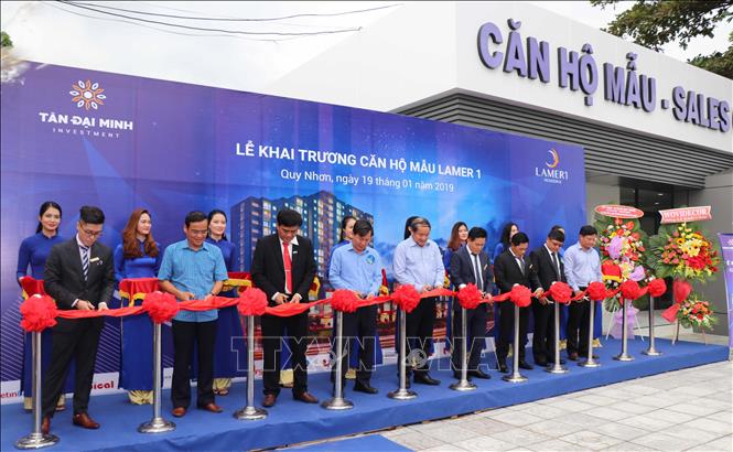 Trong ảnh: Lễ khai trương căn hộ mẫu dự án nhà ở xã hội Tân Đại Minh - Lamer 1. Ảnh: Phạm Kha – TTXVN