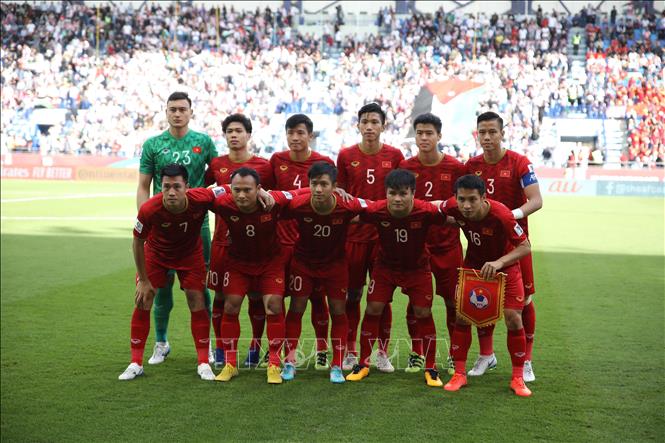 Photo: Vietnamese players before their match against Jordan on January 20. VNA Photo: Hoàng Linh