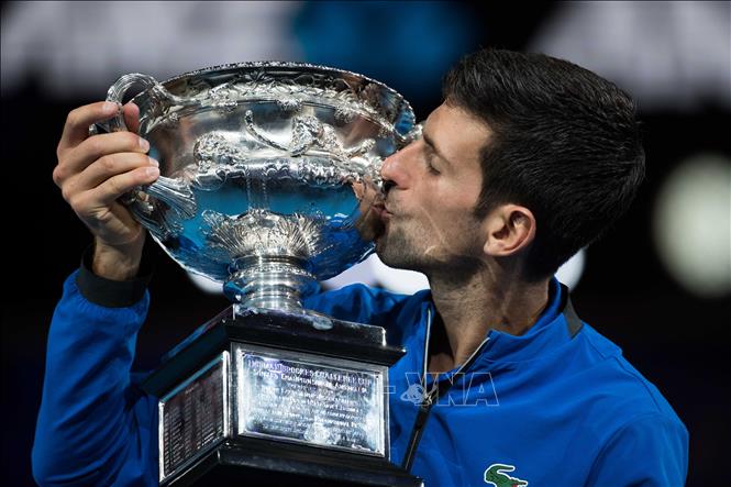 Trong ảnh: Giây phút đăng quang Australia Open 2019 của tay vợt Serbia Novak Djokovic tại Melbourne ngày 27/1/2019. Ảnh: THX/TTXVN
