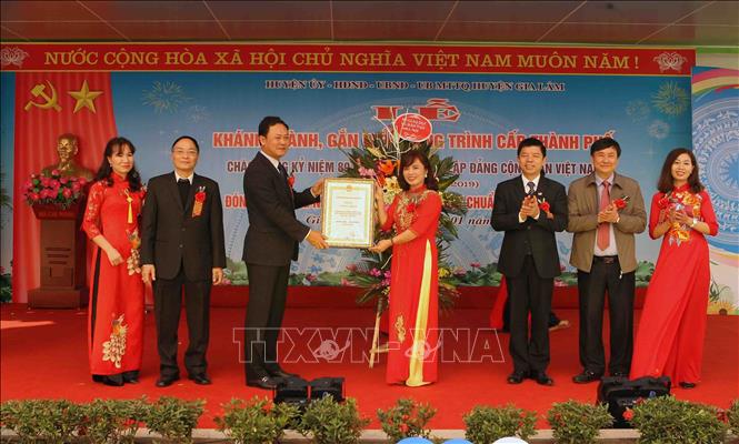 Trong ảnh: Trường Mầm non Phù Đổng – Công trình chào mừng kỷ niệm 89 năm Ngày thành lập Đảng cộng sản Việt Nam. Ảnh: Thanh Tùng-TTXVN