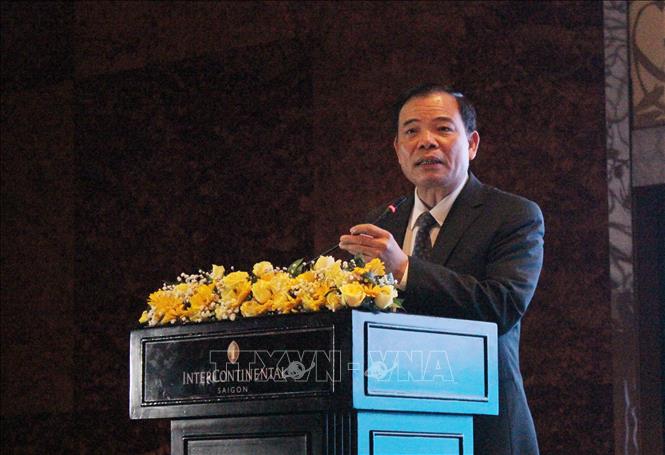 Trong ảnh: Ông Nguyễn Xuân Cường, Bộ trưởng Bộ Nông nghiệp và Phát triển nông thôn phát biểu chỉ đạo Hội nghị. Ảnh: Xuân Anh - TTXVN