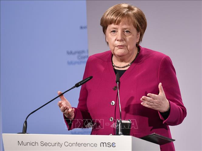 Trong ảnh: Thủ tướng Đức Angela Merkel phát biểu tại Hội nghị An ninh Munich ở miền nam Đức ngày 16/2/2019. Ảnh: AFP/TTXVN