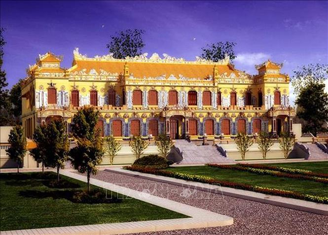 Photo: The perspective of Kien Trung Palace after restoration and upgrade. VNA Photo: Quốc Việt