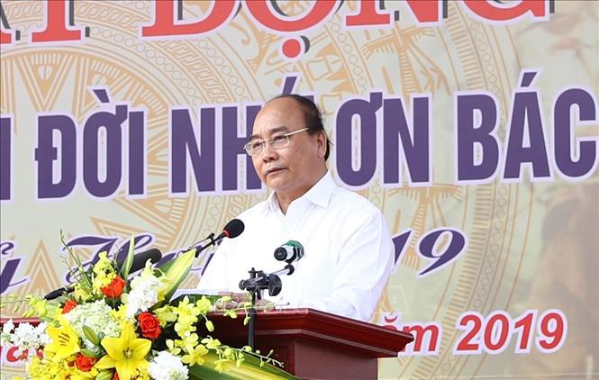 Trong ảnh: Thủ tướng Nguyễn Xuân Phúc phát biểu tại buổi lễ. Ảnh: Thống Nhất – TTXVN