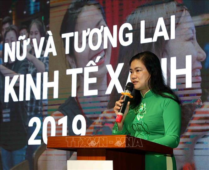 Trong ảnh: Bà Đỗ Thị Thu Thảo, Phó Chủ tịch Trung ương Hội Liên hiệp Phụ nữ Việt Nam phát biểu tại chương trình. Ảnh: Phương Hoa - TTXVN