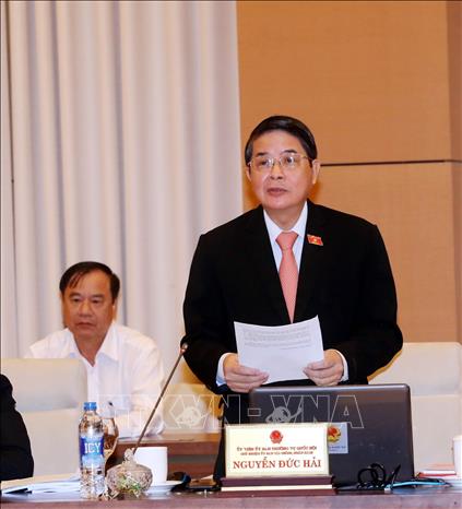Trong ảnh: Chủ nhiệm Ủy ban Tài chính-Ngân sách của Quốc hội Nguyễn Đức Hải phát biểu. Ảnh: Trọng Đức – TTXVN