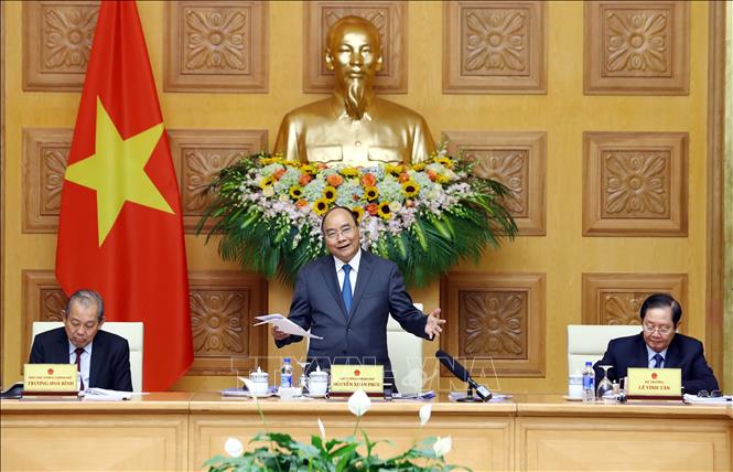 Trong ảnh: Thủ tướng Nguyễn Xuân Phúc phát biểu kết luận. Ảnh: Thống Nhất – TTXVN