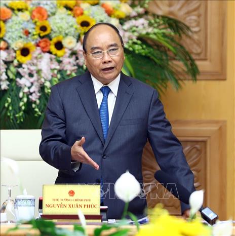 Trong ảnh: Thủ tướng Nguyễn Xuân Phúc phát biểu kết luận. Ảnh: Thống Nhất – TTXVN