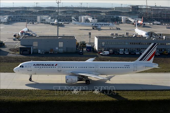 Trong ảnh: Máy bay Airbus A321 của Hãng hàng không Pháp Air France tại sân bay Roissy ngày 18/2/2019. Ảnh: AFP/TTXVN