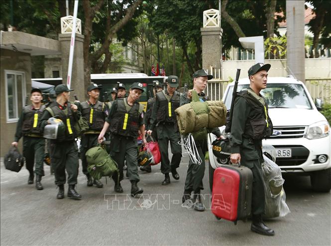 Photo: Police deploy to ensure security for DPRK-USA summit. VNA Photo: Doãn Tấn
