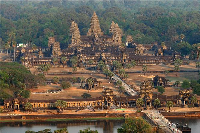 Trong ảnh (tư liệu): Quang cảnh khu đền Angkor Wat ở tỉnh Siem Reap, cách thủ đô Phnom Penh của Campuchia 314km về phía tây bắc. Ảnh: AFP/ TTXVN