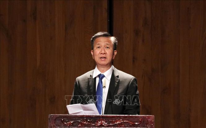 Photo: Vice Chairman of the municipal People's Committee Pham Duc Hai addresses the event. VNA Photo: Xuân Khu