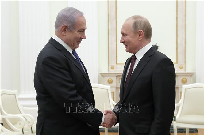 Trong ảnh: Tổng thống Nga Vladimir Putin (phải) và Thủ tướng Israel Benjamin Netanyahu trong cuộc gặp tại Moskva ngày 27/2/2019. Ảnh: AFP/ TTXVN