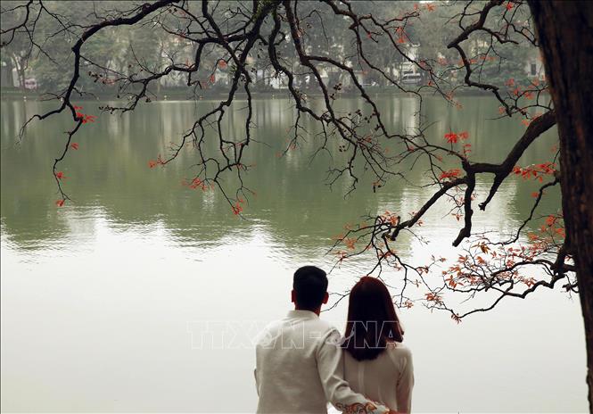 Trong ảnh: Hà Nội như dịu dàng hơn, đáng yêu hơn trong những ngày lạnh cuối cùng còn sót lại này. Ảnh: Lâm Khánh - TTXVN