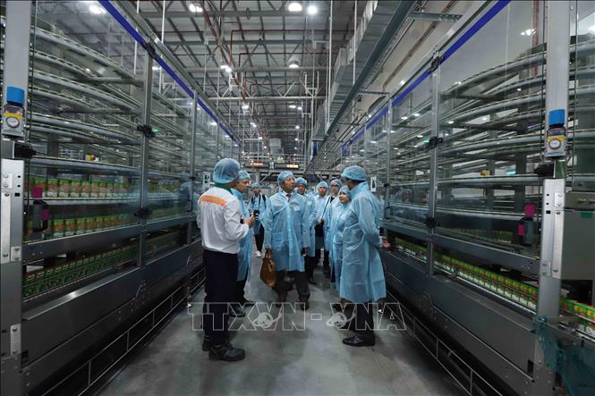 Photo: Delegates visit the centre. VNA Photo: Đinh Tuấn