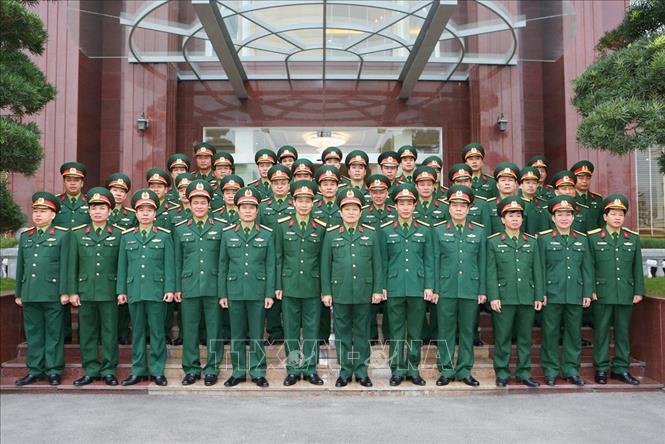 Trong ảnh: Đại tướng Ngô Xuân Lịch, Bộ trưởng Bộ Quốc phòng với cán bộ, lãnh đạo, sĩ quan chỉ huy Tổng Công ty Đông Bắc. Ảnh: Dương Giang – TTXVN