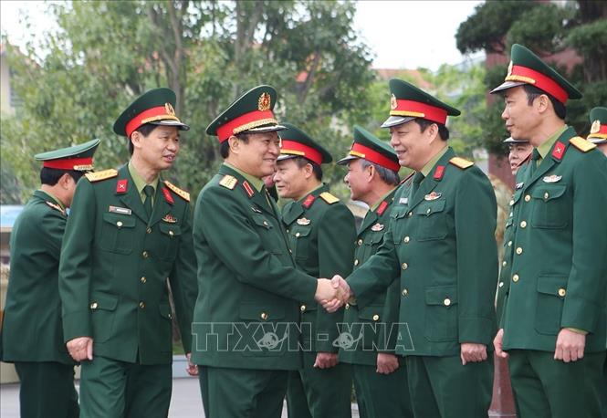 Trong ảnh: Đại tướng Ngô Xuân Lịch, Bộ trưởng Bộ Quốc phòng với cán bộ, lãnh đạo, sĩ quan chỉ huy Tổng Công ty Đông Bắc. Ảnh: Dương Giang – TTXVN