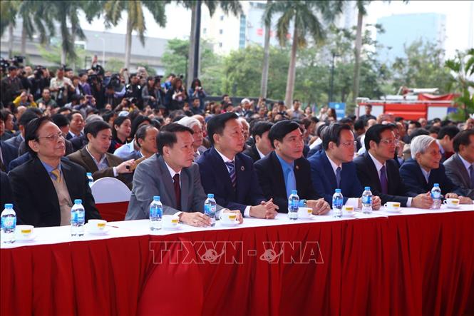 Trong ảnh: Tổng Giám đốc TTXVN Nguyễn Đức Lợi cùng các đại biểu tham dự Lễ khai mạc. Ảnh: Minh Quyết - TTXVN