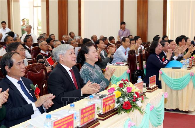 Trong ảnh: Chủ tịch Quốc hội Nguyễn Thị Kim Ngân với các đại biểu. Ảnh: Trọng Đức - TTXVN