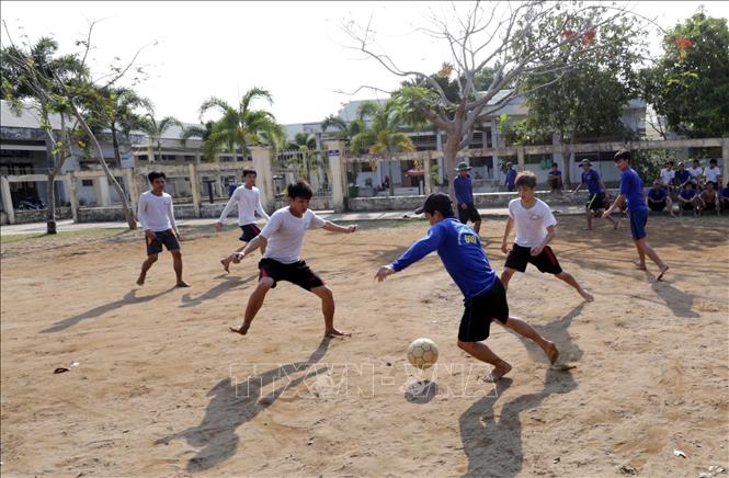 Trong ảnh: Hoạt động thể thao, nâng cao sức khỏe, đẩy lùi ma túy cho các học viên tại Cơ sở điều trị nghiện tỉnh Đồng Tháp. Ảnh: Anh Tuấn – TTXVN