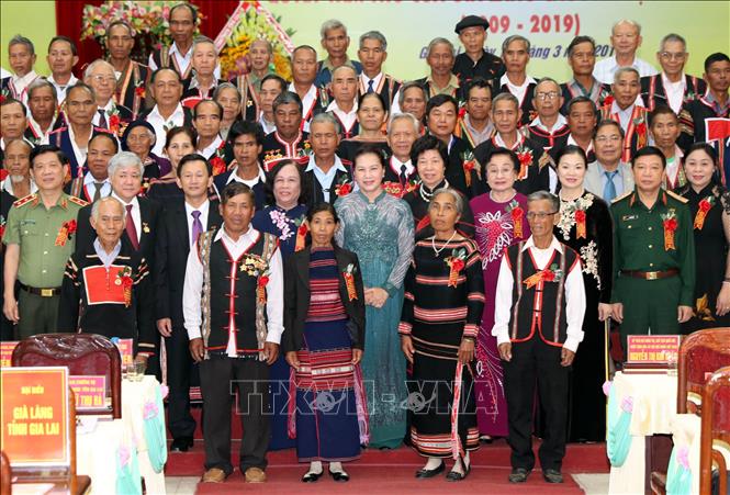 Trong ảnh: Chủ tịch Quốc hội Nguyễn Thị Kim Ngân với các đại biểu dự Hội nghị. Ảnh: Trọng Đức – TTXVN