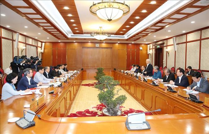 Trong ảnh: Tổng Bí thư, Chủ tịch nước Nguyễn Phú Trọng phát biểu kết luận cuộc họp. Ảnh : Trí Dũng – TTXVN
