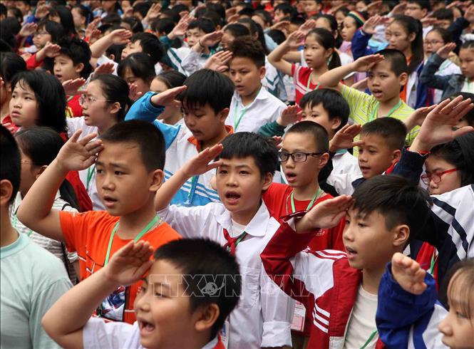 Trong ảnh: Kỳ thi có sự tham gia của 1.322 thí sinh đến từ 472 trường tiểu học trên địa bàn thành phố Hà Nội. Ảnh: Thanh Tùng-TTVXN