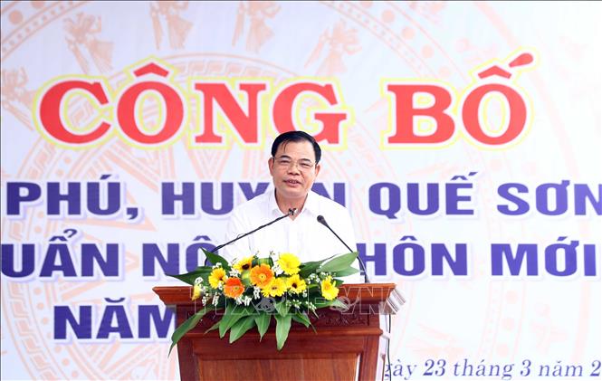 Trong ảnh: Bộ trưởng Bộ Nông Nghiệp và Phát triển nông thôn Nguyễn Xuân Cường phát biểu. Ảnh: Thống Nhất – TTXVN
