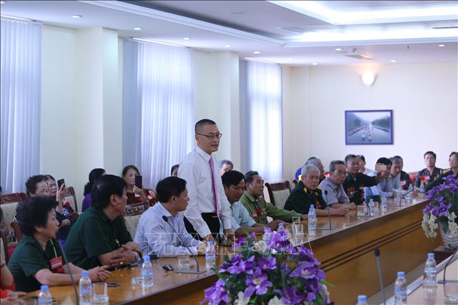 Trong ảnh: Đại sứ Việt Nam tại Campuchia Vũ Quang Minh phát biểu tại buổi làm việc. Ảnh: Minh Hưng-Pv TTXVN tại Campuchia