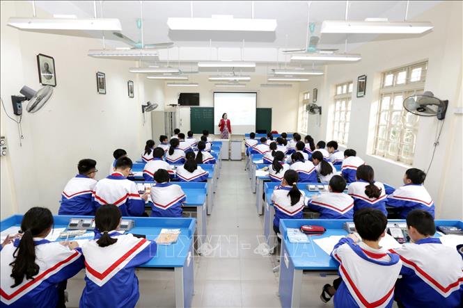 Trong ảnh: Tiết học Vật lý lớp 7 của Trường THCS Ngô Quyền (Hà Nội). Ảnh: Anh Tuấn – TTXVN