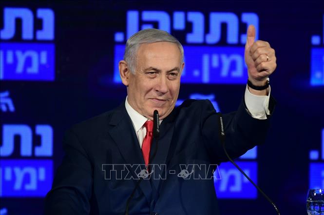 Trong ảnh: Thủ tướng Israel đồng thời là lãnh đạo đảng Likud Benjamin Netanyahu trong chiến dịch vận động tranh cử tại Ramat Gan, gần Tel Aviv, ngày 4/3/2019. Ảnh: THX/TTXVN